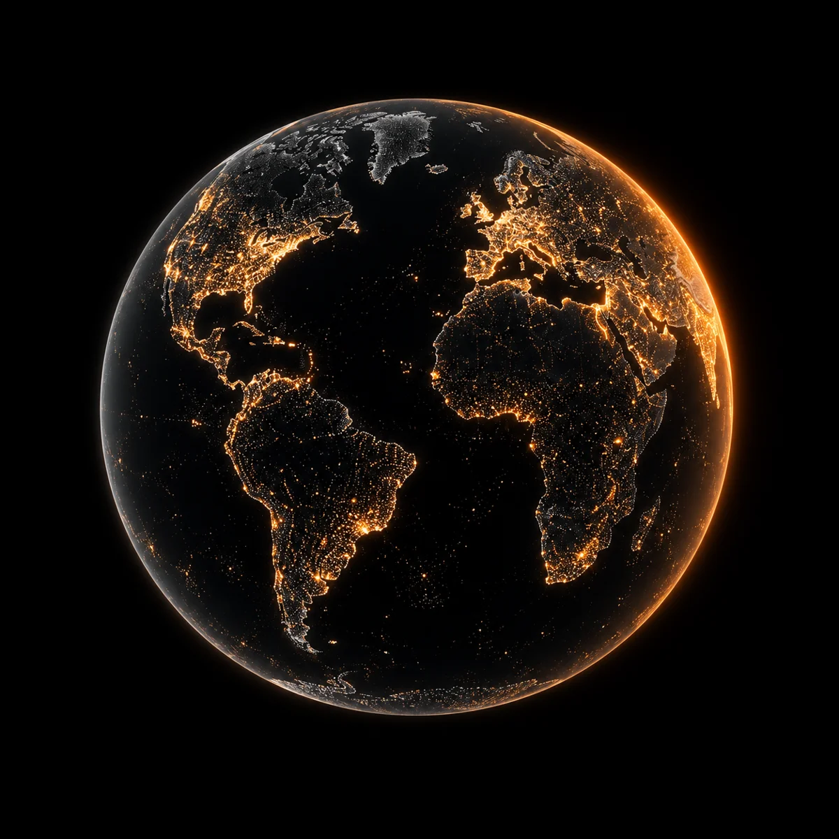 Glowing dotted globe representing connected international markets